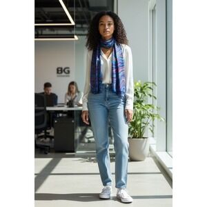 Levi's Unisex Multicolor Geometric Pattern Scarf All Seasons‎ rectangular